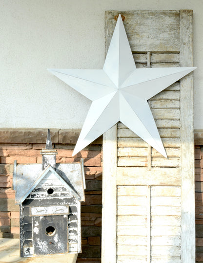 24" White Tin Star