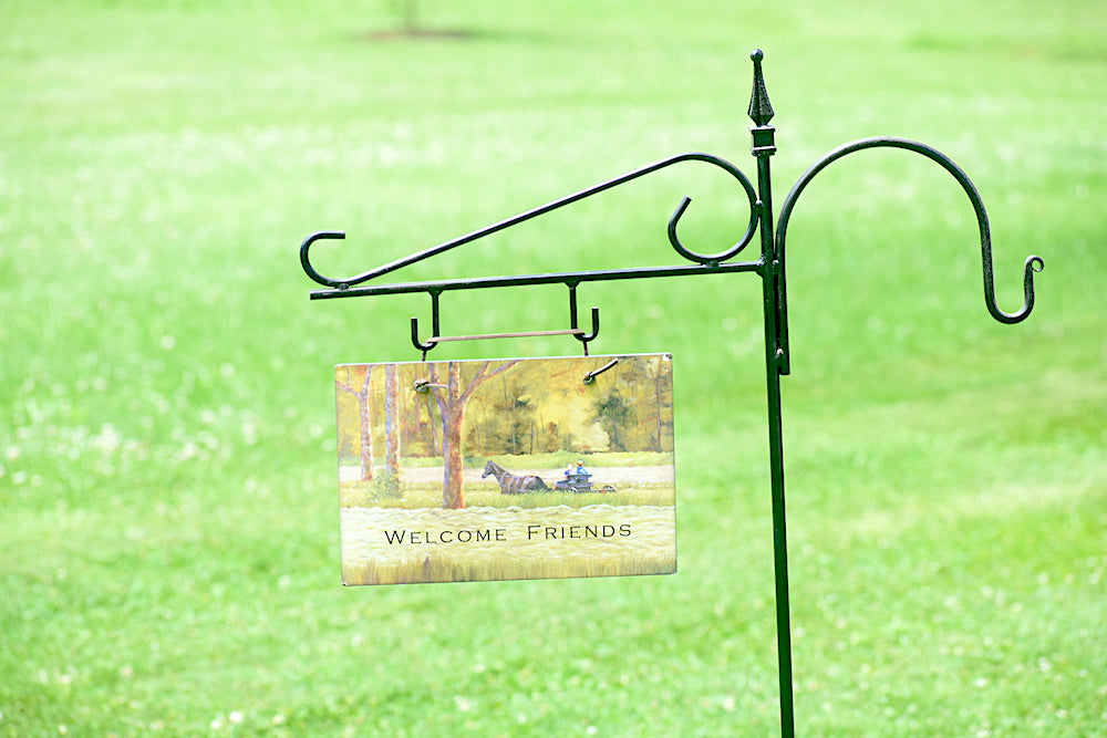 Castle Slate Pole for Hanging Slates or Signs - With Shepherd Hook