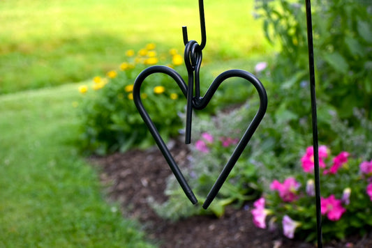 Hand forged Heart Shaped Dinner Bell 11" Wrought Iron Gong