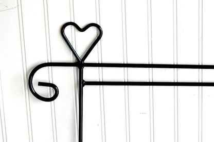 Small Garden Flag Holder with Heart Outline Design