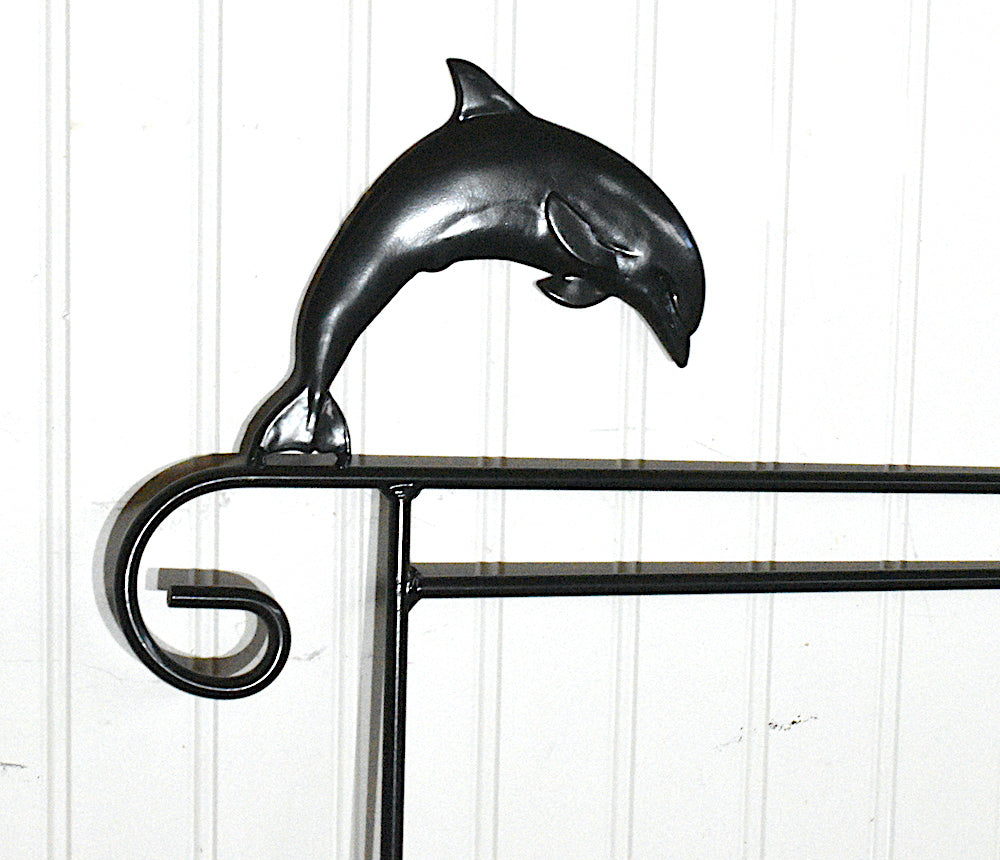 Small Garden Flag Holder With Dolphin Cutout Design