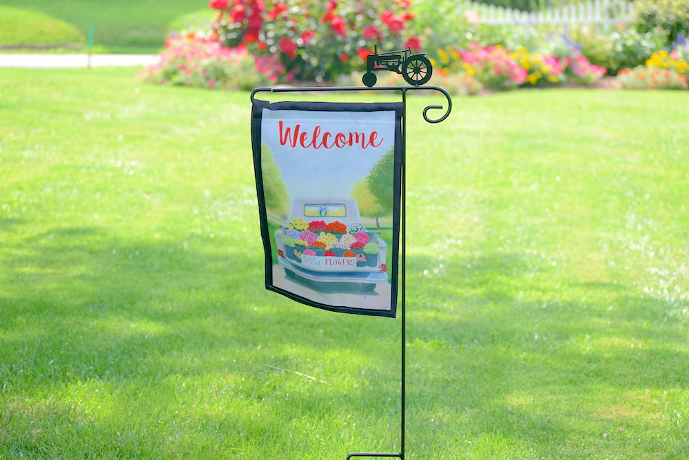 Mini Flag Holder with a Tractor cutout design