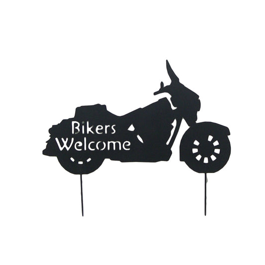 36" Bikers Welcome Cutout - Flat Wrought Iron