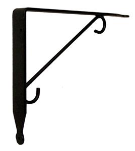 Large Shelf Bracket With Scroll - Wrought Iron