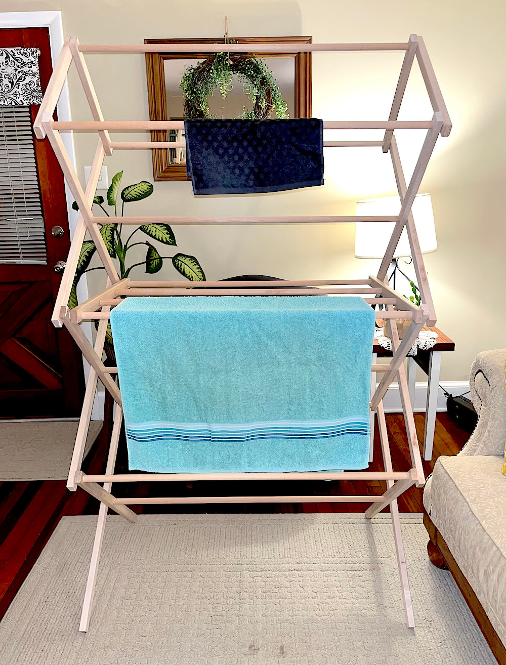 39" Heavy Duty Wooden Folding Clothes Drying Rack