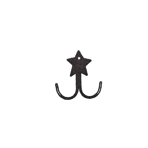 Star Double Coat Hook - Wrought Iron