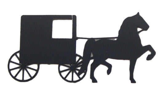 24" Horse & Buggy Cutout - Flat Wrought Iron