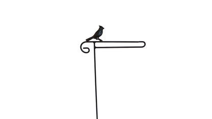 Small Garden Flag Holder With Cardinal Cutout Design