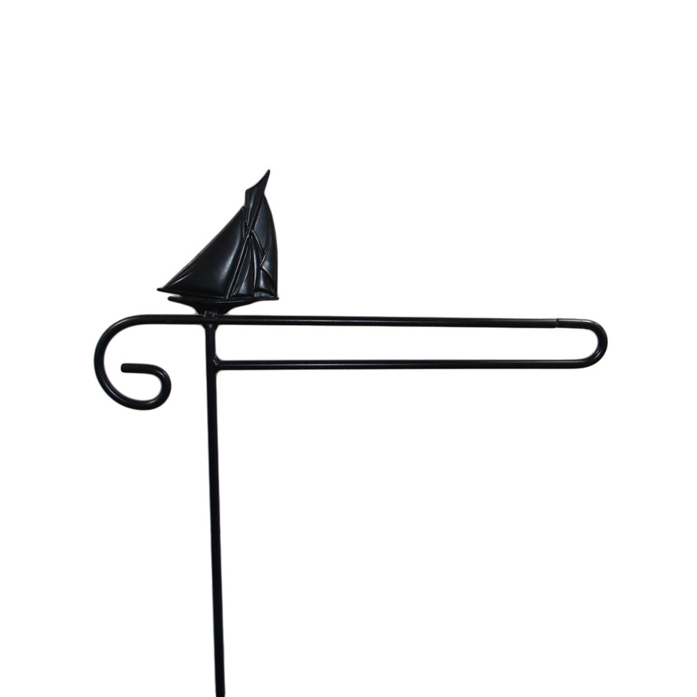 Small Garden Flag Holder With Sailboat Cutout Design