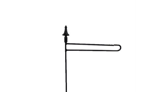 Small Garden Flag Holder With Finial Cutout Design