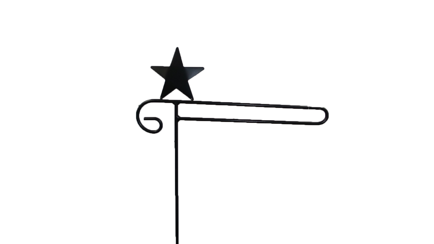 Small Garden Flag Holder With Star Cutout Design